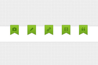 Пять зеленых иконок-лент