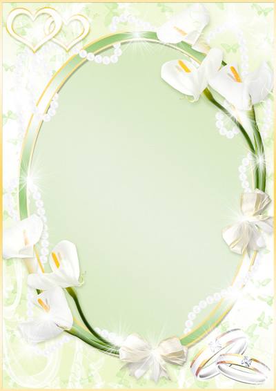 Свадебная рамка с белыми лилиями