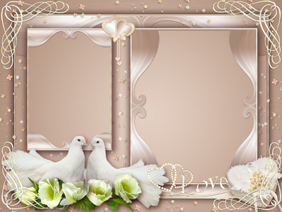 Свадебные рамки с голубями