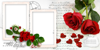 Рамки для влюбленных с розами