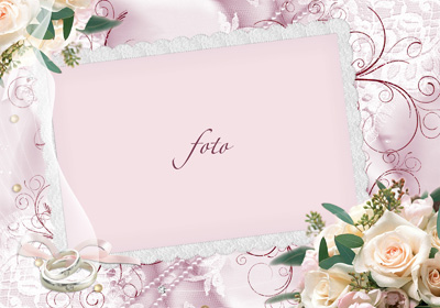 Свадьба: красивая розовая рамка