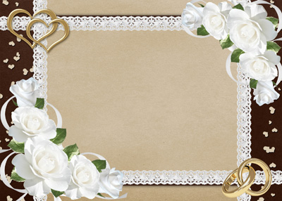 Свадьба: рамка с белыми цветами