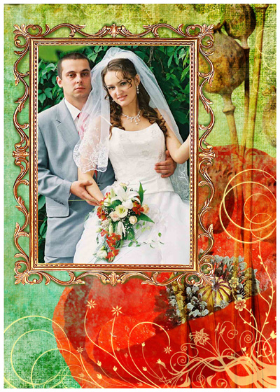 Свадьба: яркая свадебная рамка