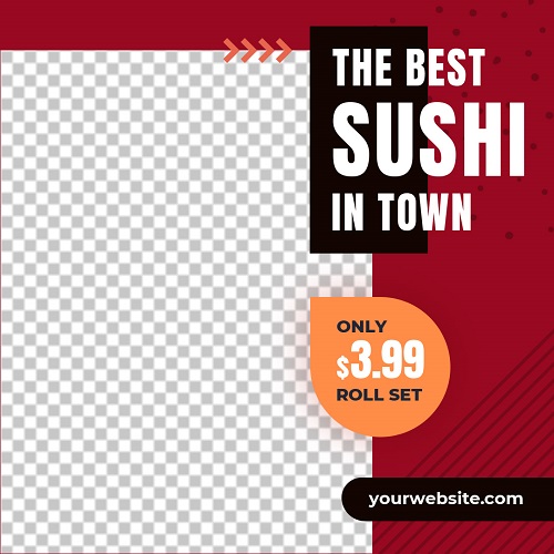 Лучшие суши в городе - макет для суши бара