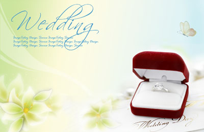 Свадебный макет с обручальным кольцом в коробочке