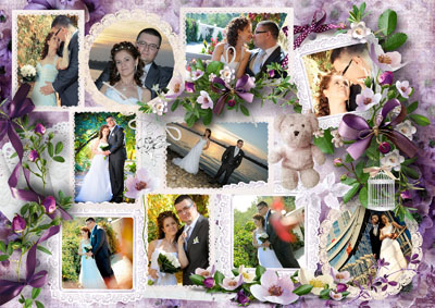 Свадебная рамка для вставки 9 фотографий