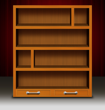 Книжный деревянный шкаф