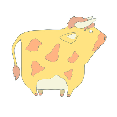 Иконка, логотип коровы в стиле Flat