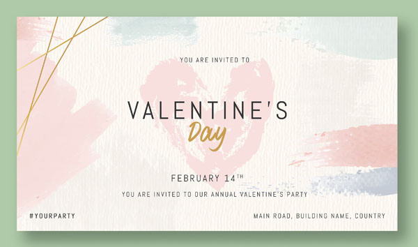 Стильная открытка в пастельных тонах на день святого Валентина