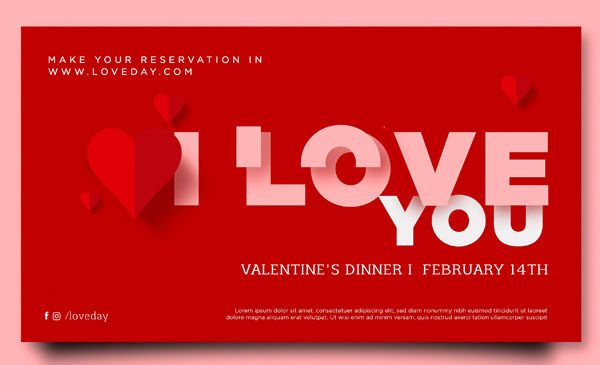 Красная открытка на день святого Валентина