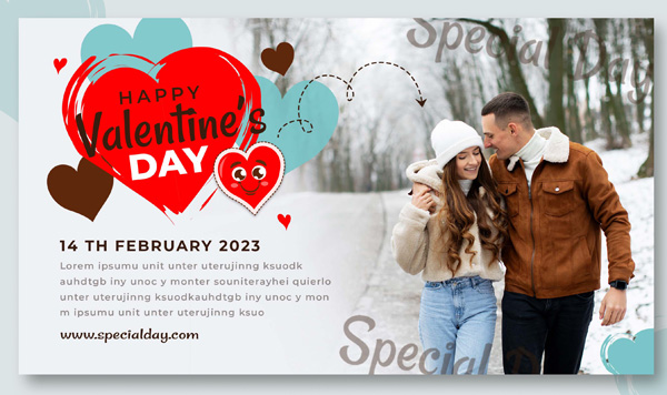 Стильная открытка с фото на день святого Валентина