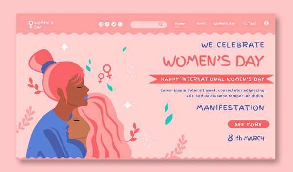 Шаблон к празднованию всемирного женского дня