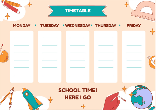 Стильное школьное расписание