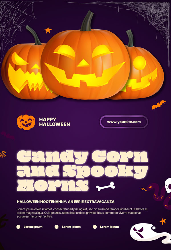 Постер с тыквами на Halloween