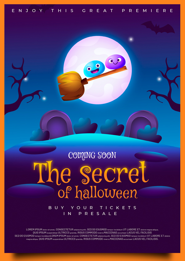 Постер для детского мероприятия на Halloween