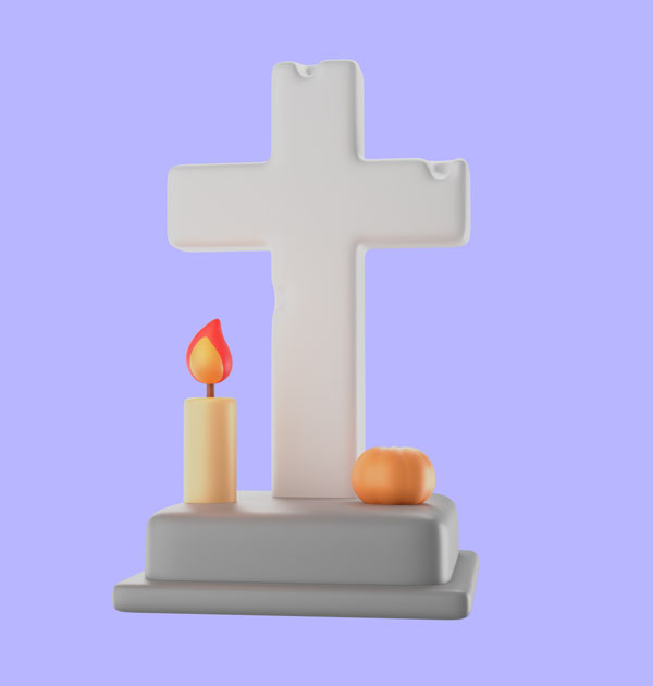 Крест могильный в 3D